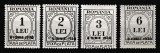 ROMANIA 1930 TAXE DE PLATA EMISIUNEA a IX-a SUPRATIPAR 8 IUNIE 1930 GUMA ORIGINALA SERIE SARNIERA, Nestampilat