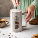 Infuzor cafea si ceai, presa, cu capac ,1l bej, Klausberg