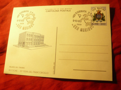 Carte Postala ilustrata San Marino- A 14a Aniv. UPU 1983 foto