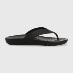 Crocs șlapi Splash Flip femei, culoarea negru, cu toc plat 208437