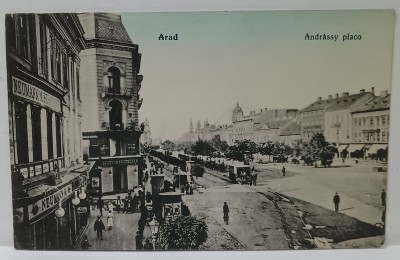 ARAD , PIATA ANDRASSY , CARTE POSTALA , DATATA 1914 foto