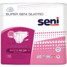 Super Seni Quatro Extra Large 10 Scutece adulti cu sistem inschis