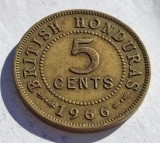 257. Moneda Honduras Britanic 5 cents 1966 (tiraj 150.000 buc)