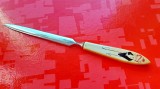G295-Stilet scrisori birou vechi interbelic Art- Deco otel maner bachelita-textolit intarsia modernista.