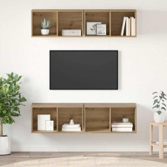 vidaXL Dulap pentru TV pe Perete Pe perete 4 pcs stejar artizanal 3393533