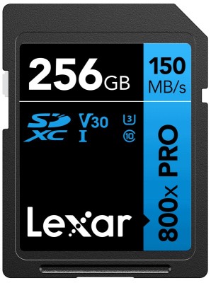 Lexar SDXC 800x Pro UHS-I cards, C10 (V30) U3, R150/W45, 256GB foto