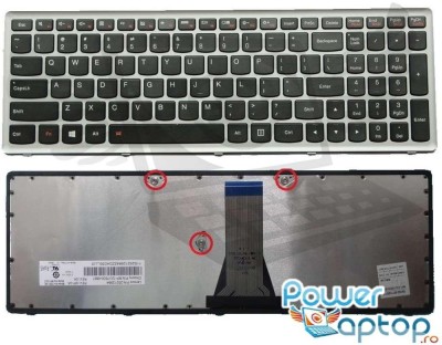 Tastatura Lenovo Gri IdeaPad Z501 Rama, IdeaPad Z501A Rama, IdeaPad Z510 Rama foto