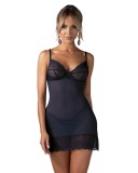 Rochie Chemise Nightly Blue Obsessive, Albastru, XS/S