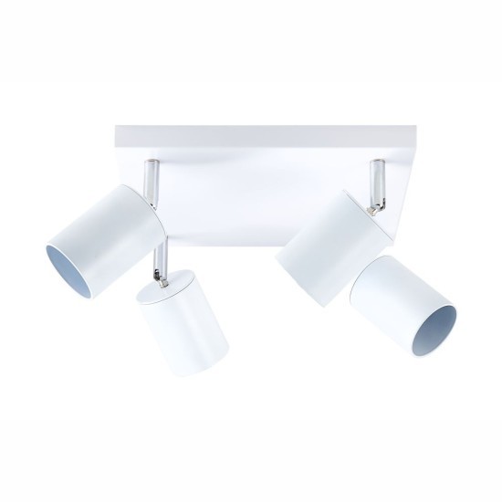 Spot patrat reglabil alb 4 X GU10 250mm