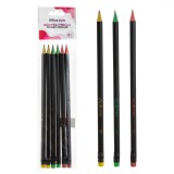 Set Creioane HB, Multicolor, Radieră Colorată, 6 Bucăți, Oem