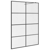 Cumpara ieftin Paravan de dus walk-in negru 140x95 cm sticla ESG transparenta