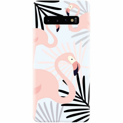 Husa silicon personalizata pentru Samsung Galaxy S10, Flamingo foto