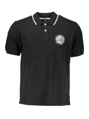 Tricou polo barbati, cu imprimeu cu logo, Regular fit, Negru, XL foto