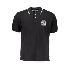 Tricou polo barbati, cu imprimeu cu logo, Regular fit, Negru, XL