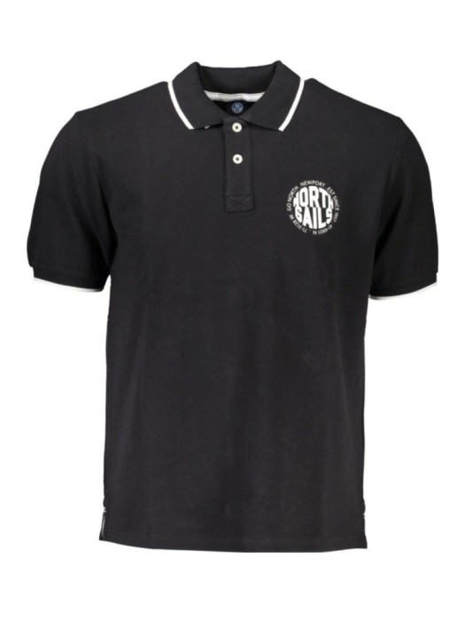 Tricou polo barbati, cu imprimeu cu logo, Regular fit, Negru, XL