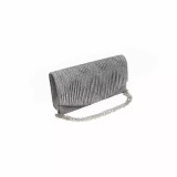 Cumpara ieftin Geanta plic pentru ocazii si petreceri, Gri, sclipici, 20x10 cm, Magrot 25015