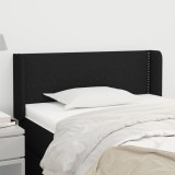 VidaXL Tăblie de pat cu aripioare negru 83x16x78/88 cm textil 3118604