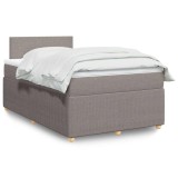 Cumpara ieftin Pat box spring cu saltea, taupe, 120x190 cm material textil