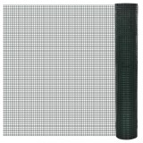 vidaXL Plasă de s&acirc;rmă găini, verde, 25 x 1 m, oțel galvanizat cu PVC