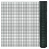 vidaXL Plasă de s&acirc;rmă găini, verde, 10 x 1 m, oțel galvanizat cu PVC