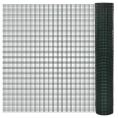 vidaXL Plasă de s&acirc;rmă găini, verde, 10 x 1 m, oțel galvanizat cu PVC