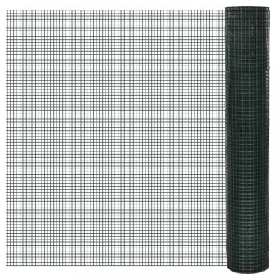 Plasa de sarma gaini, verde, 25 x 1 m, otel galvanizat cu PVC GartenMobel Dekor foto