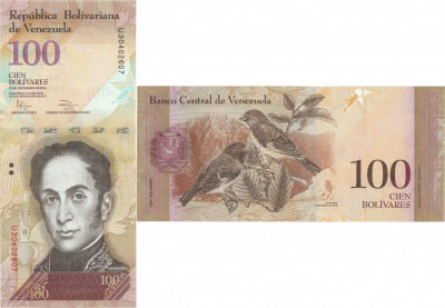 2012 (27 XII), 100 Bol&amp;iacute;vares (P-93g.1) - Venezuela - stare UNC foto