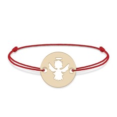 Angel - Bratara personalizata snur si banut cu ingeras din Aur 14 karate - 0,25 grame,10 mm