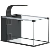 Acvariu PawHut 24L din Sticlă Securizată cu Filtru, Lumină LED și Pompă Apă