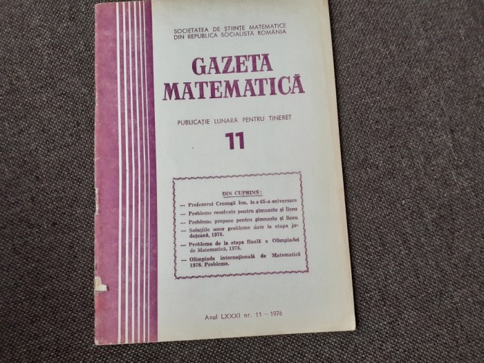 GAZETA MATEMATICA NR 11/1976