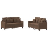 Cumpara ieftin Set de canapele cu perne, 2 piese, maro, textil