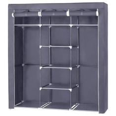 Dulap pentru haine, Stofa, Gri, 175 x 150 x 45 cm