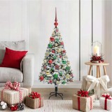 vidaXL Brad de Crăciun artificial Verde 120 cm PVC și Oțel și Plastic 3396948