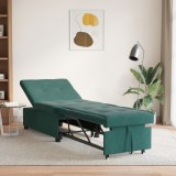 vidaXL Canapea Pat 3 &icirc;n 1 Design Pull-Out Catifea Verde &Icirc;ntunecată