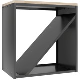 Outsunny Suport pentru Lemne de Interior 2 &icirc;n 1, Suport &Icirc;nălțat cu Separator, pentru Șemineu, 58 x 36 x 60 Cm, Negru | Aosom Romania
