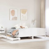 Gossi cadru de pat fara saltea, alb, 180x200 cm, lemn masiv pin
