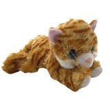 Jucarie Pisica tigrata portocalie de plus cu ochi mari