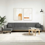 Canapea extensibilă &icirc;n formă de L gri 275x140x70 cm textil