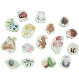 Little Dutch Forest Friends Bath Foam Figures autocolante din spumă pentru cadă 10 m+ 16 buc