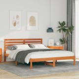 vidaXL Cadru de pat Maro ceruit 140 x 200 cm Lemn de brad solid