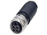 Conector 7/8" drept, mufă, 4 pini, IP67, 9A