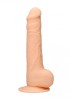Dildo Realistic Realrock 24cm, Silicon Dublu Strat, Texturat, Ventuza, Termoactiv, Compatibil Ham, Natural