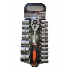Chei tubulare 18 piese cu clichet 1/2 - set