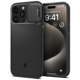 Cumpara ieftin Husa iPhone 15 Pro Max, Spigen Optik Armor, Black