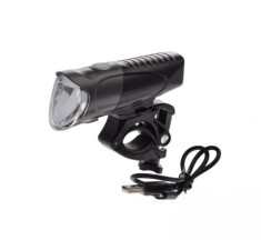 Lampa fata biciclete, 1 led, 200 lumeni, culoare negru, incaracare USBPB Cod:AWR1169 foto