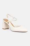 Aldo pantofi de piele LAURA culoarea bej, cu toc drept, cu toc deschis, 13985176