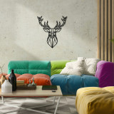 Decoratiune de perete, Deer Metal Decor 2, metal, 60 x 65 cm, negru, Enzo