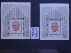 1979-Polonia-Papa folio Au+Ag -2 blocuri-MNH