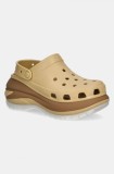 Crocs papuci Mega Crush Matte Clog femei, culoarea bej, cu platforma, 210749