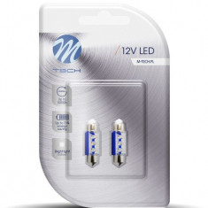 Set 2 Buc Bec Led M-Tech C5W 12V SV8,5-8 Albastru LB023B